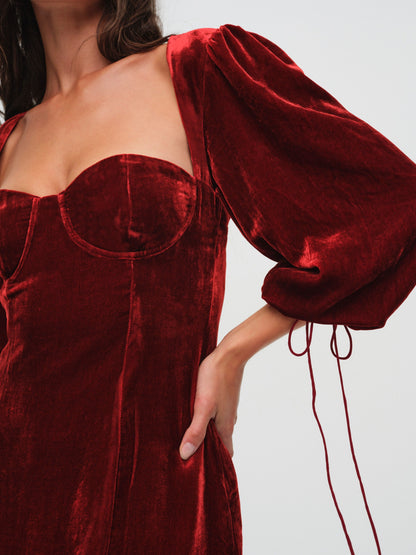For Love & Lemons Nadine Velvet Mini Dress