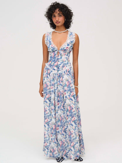 For Love & Lemons Audrey Floral Maxi Dress