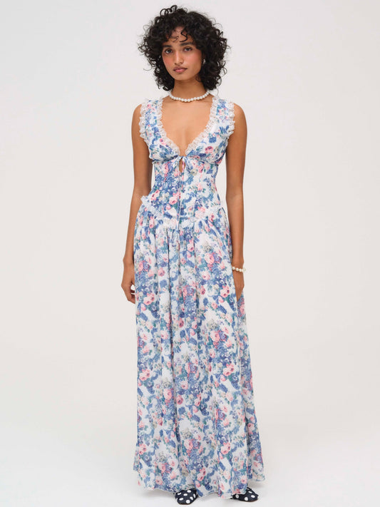 For Love & Lemons Audrey Floral Maxi Dress