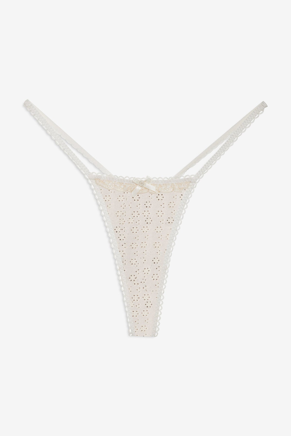 For Love & Lemons Eyelet Rose Thong Panty