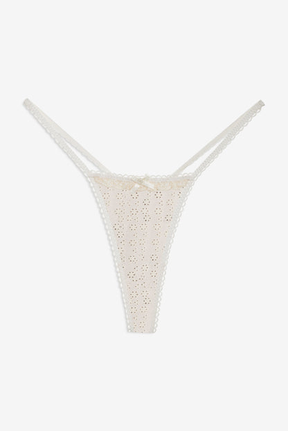 For Love & Lemons Eyelet Rose Thong Panty