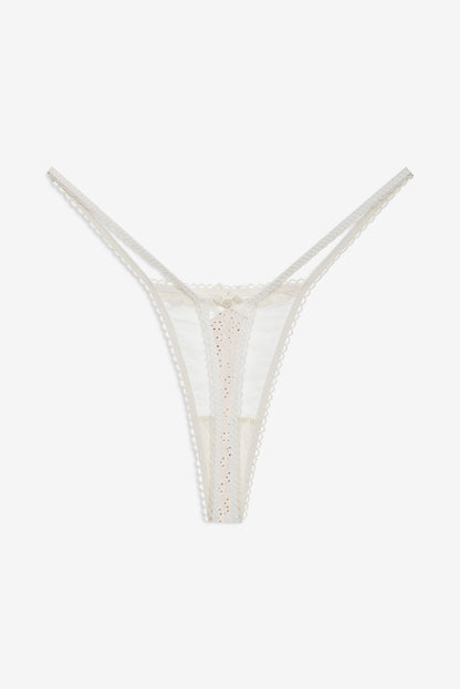 For Love & Lemons Eyelet Rose Thong Panty