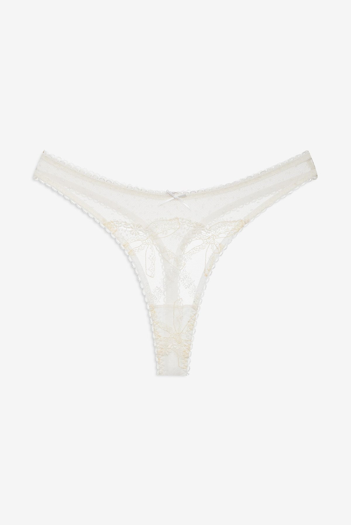 For Love & Lemons Chantilly Bows Thong Panty