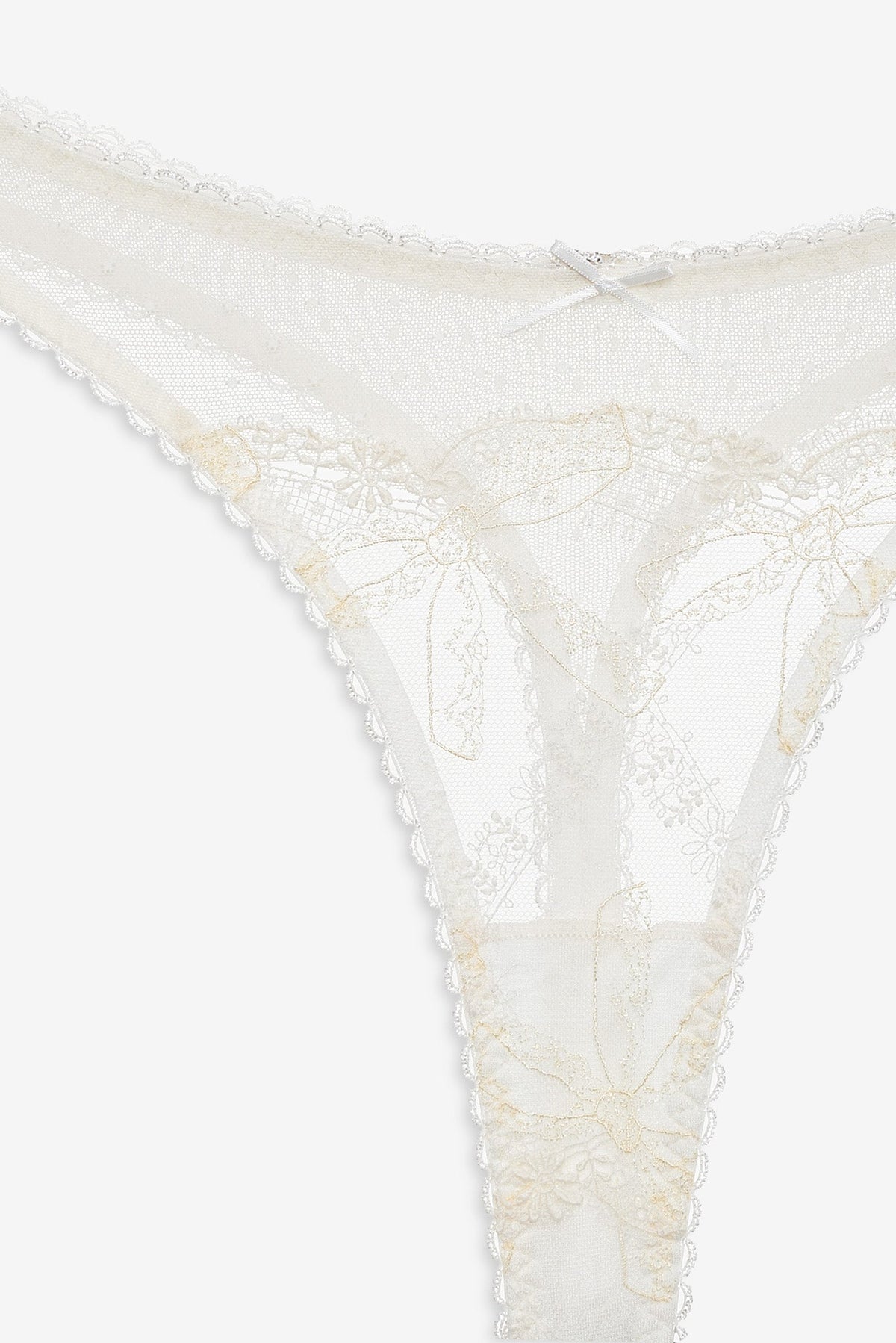 For Love & Lemons Chantilly Bows Thong Panty