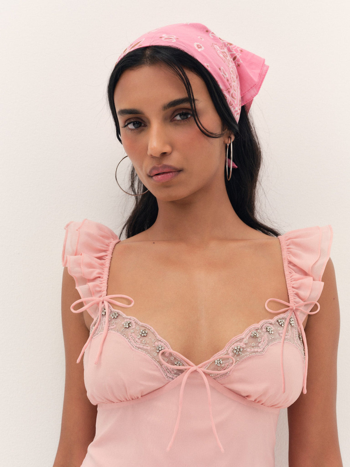 For Love & Lemons Bella Sparkle Slip Dress