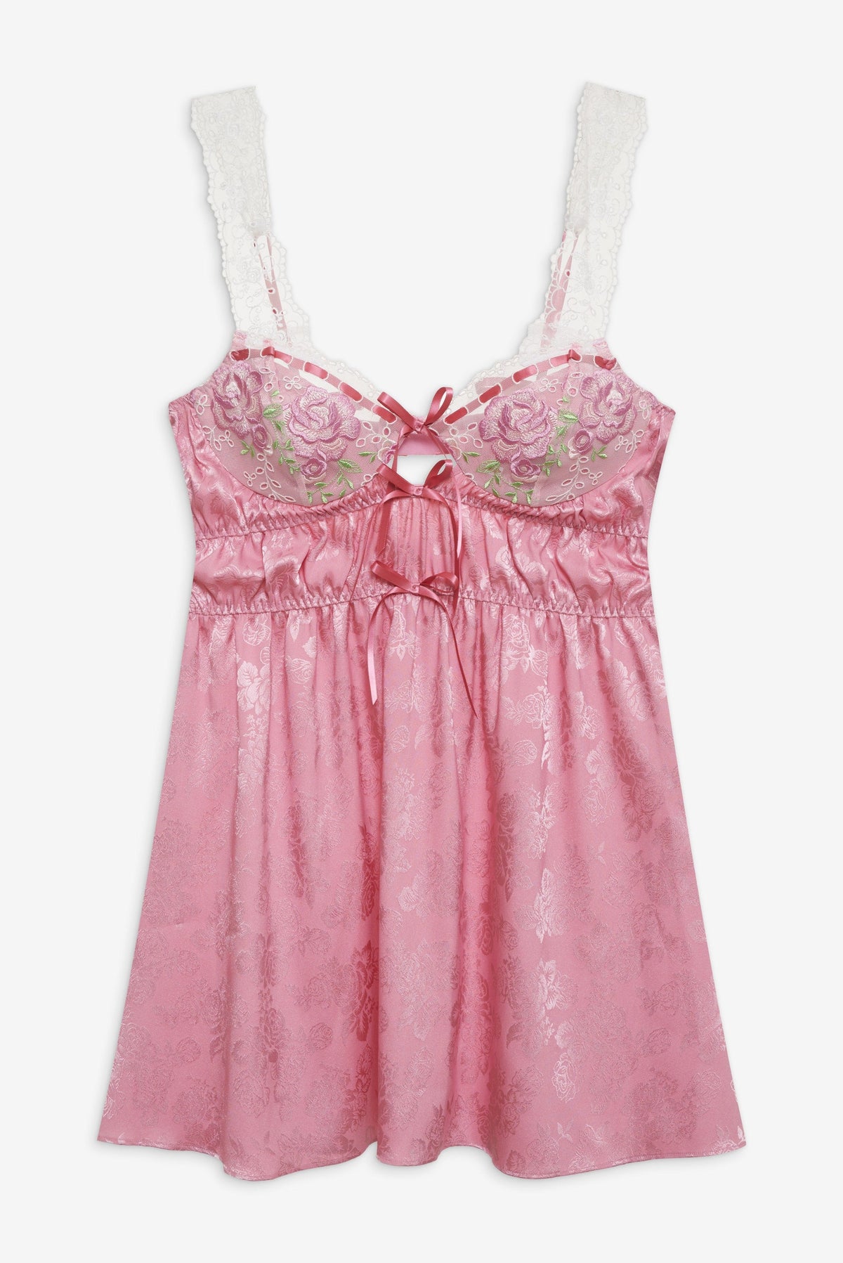 For Love & Lemons Rose Milk Eyelet Slip Dress