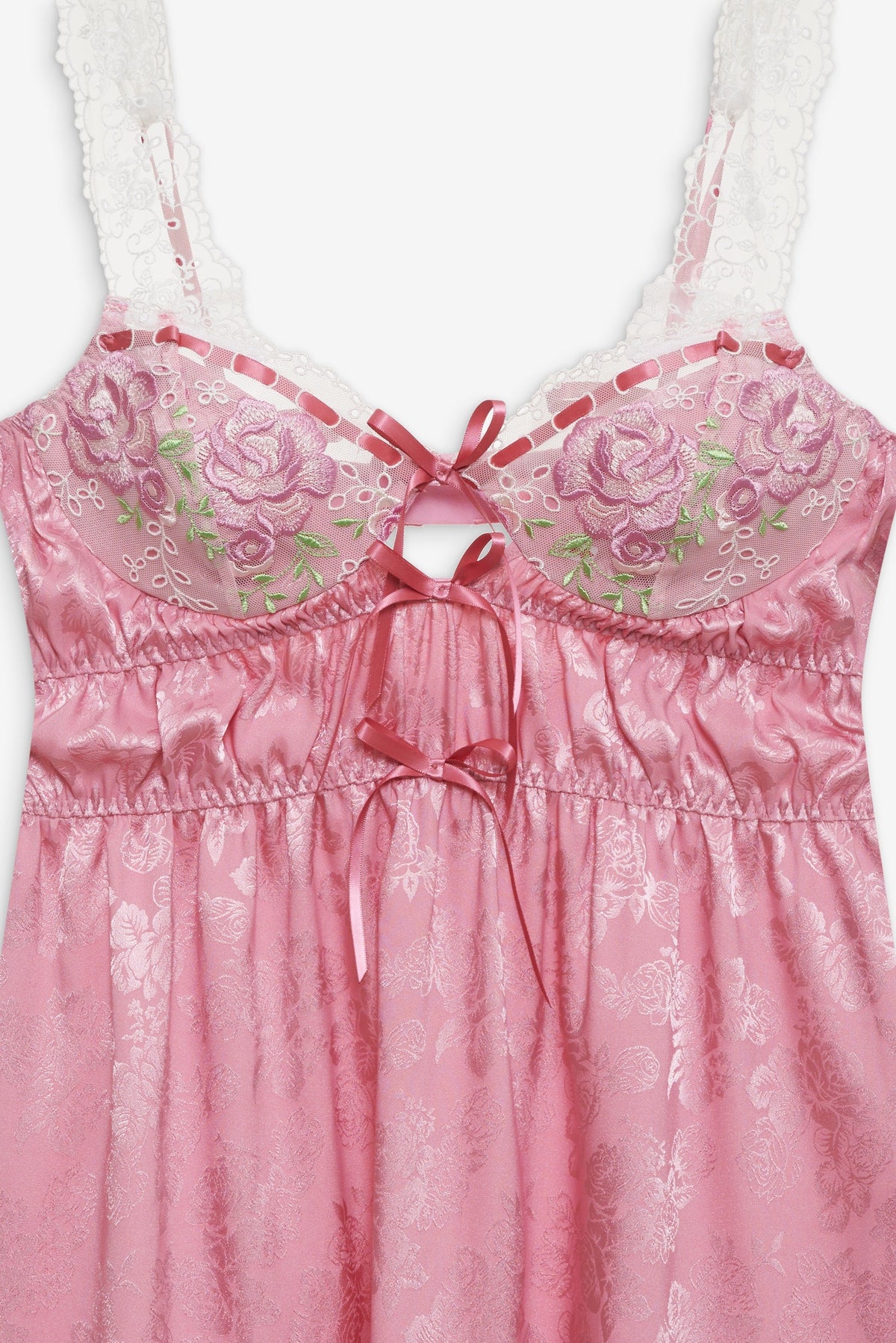 For Love & Lemons Rose Milk Eyelet Slip Dress