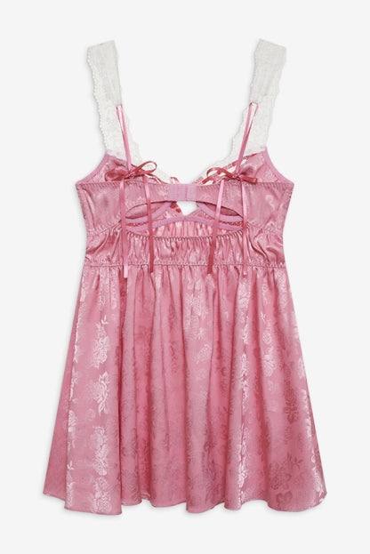 For Love & Lemons Rose Milk Eyelet Slip Dress