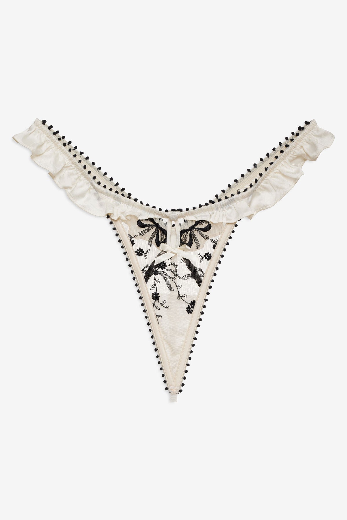 For Love & Lemons Bow Time Thong Panty