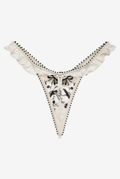 For Love & Lemons Bow Time Thong Panty