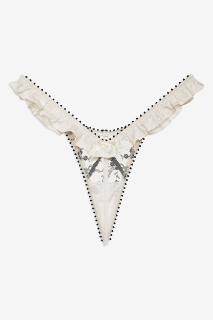 For Love & Lemons Bow Time Thong Panty