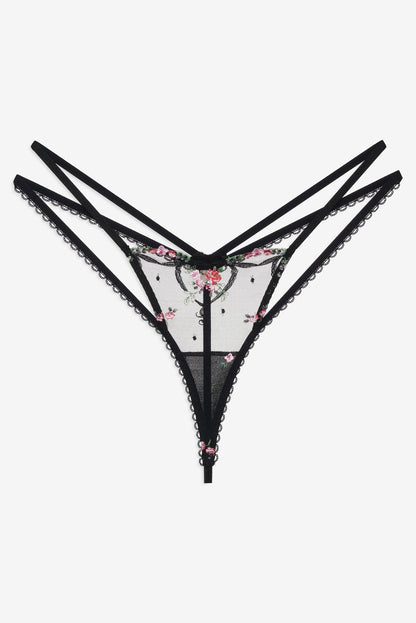 For Love & Lemons Lovestruck Bows Thong Panty
