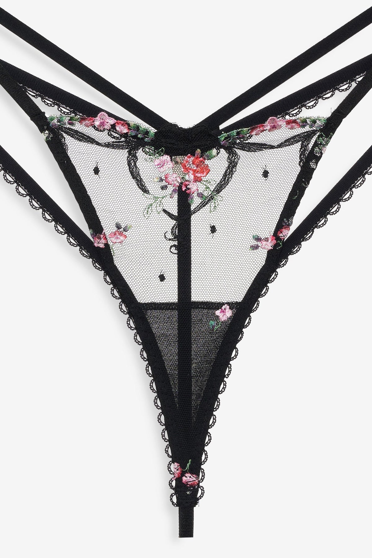 For Love & Lemons Lovestruck Bows Thong Panty