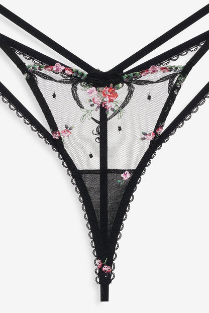 For Love & Lemons Lovestruck Bows Thong Panty