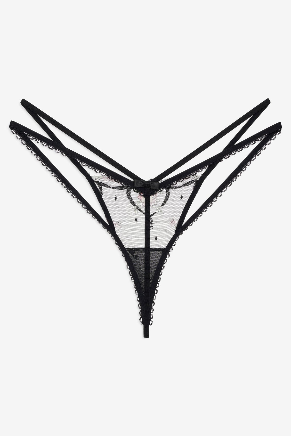 For Love & Lemons Lovestruck Bows Thong Panty