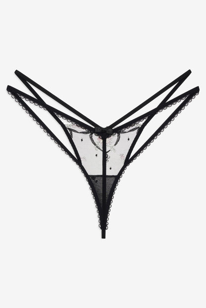 For Love & Lemons Lovestruck Bows Thong Panty