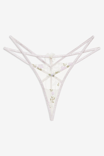 For Love & Lemons Lattice Bows Thong Panty