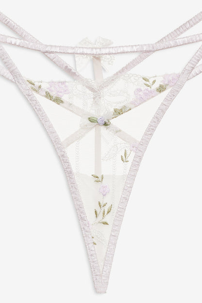 For Love & Lemons Lattice Bows Thong Panty