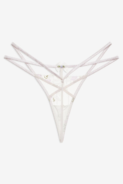 For Love & Lemons Lattice Bows Thong Panty