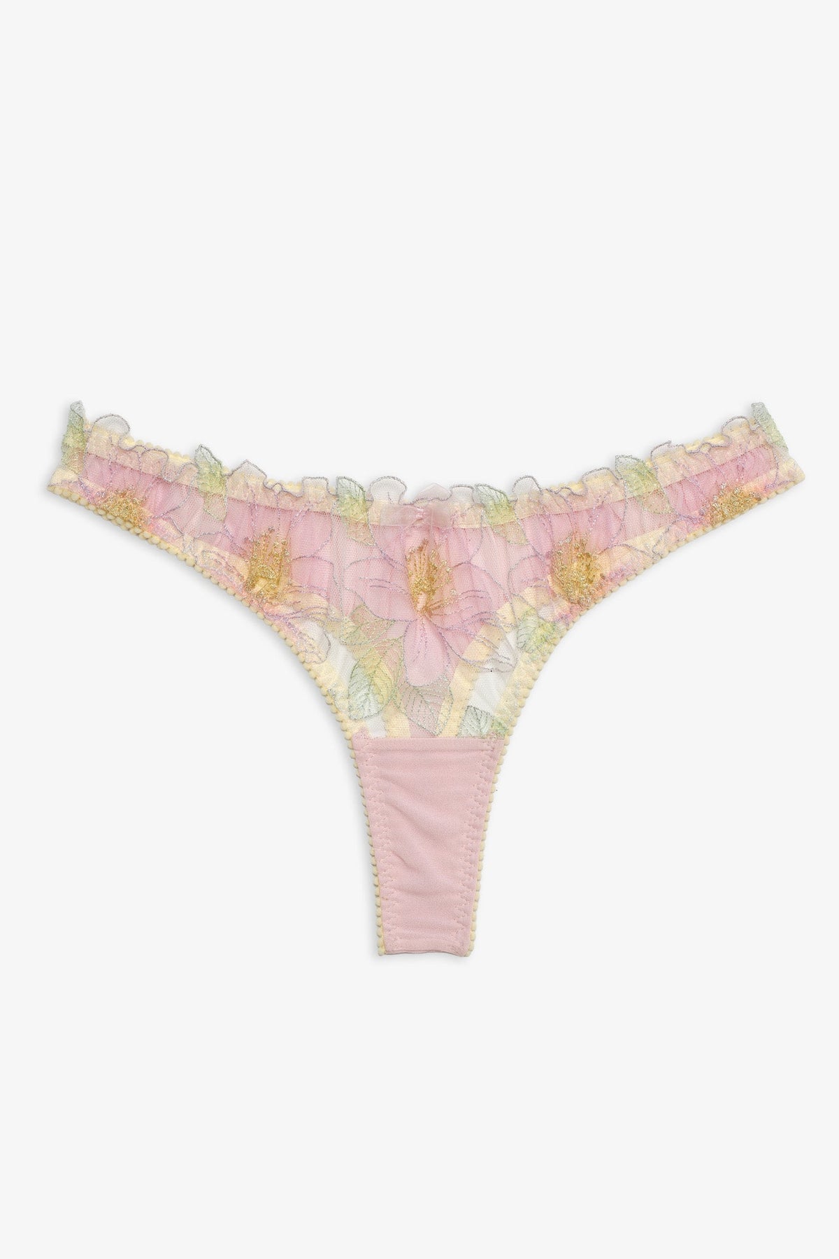 For Love & Lemons Blush Hibiscus Thong Panty