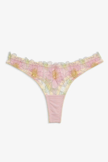 For Love & Lemons Blush Hibiscus Thong Panty