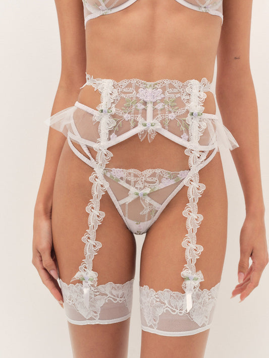 For Love & Lemons Lattice Bows Garter Belt