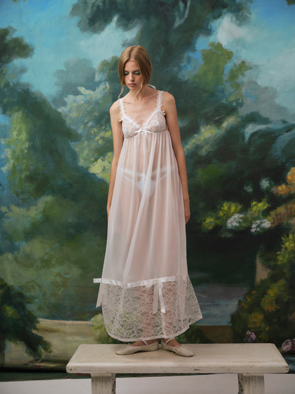 For Love & Lemons Eyelet Rose Maxi Slip Dress