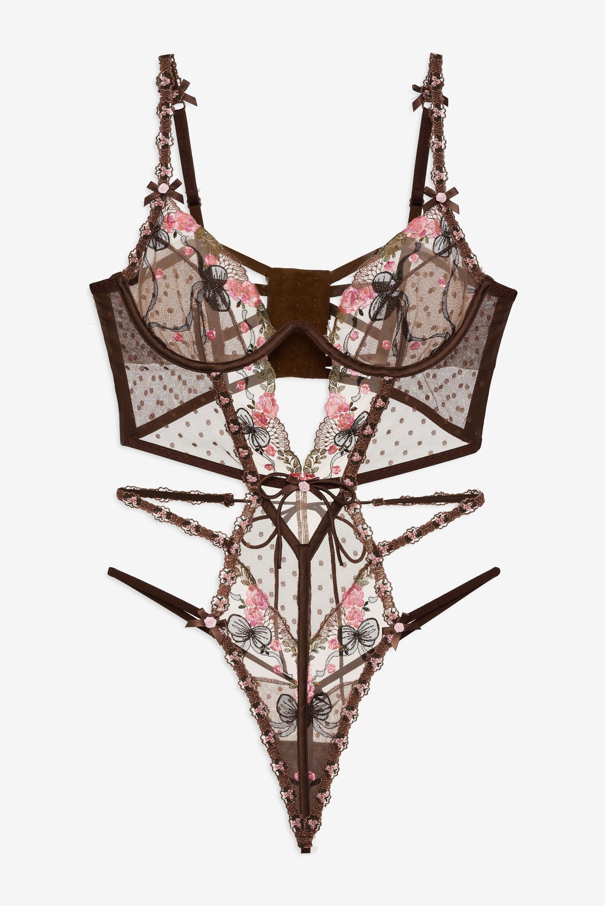 For Love & Lemons Runaway Bows Bodysuit
