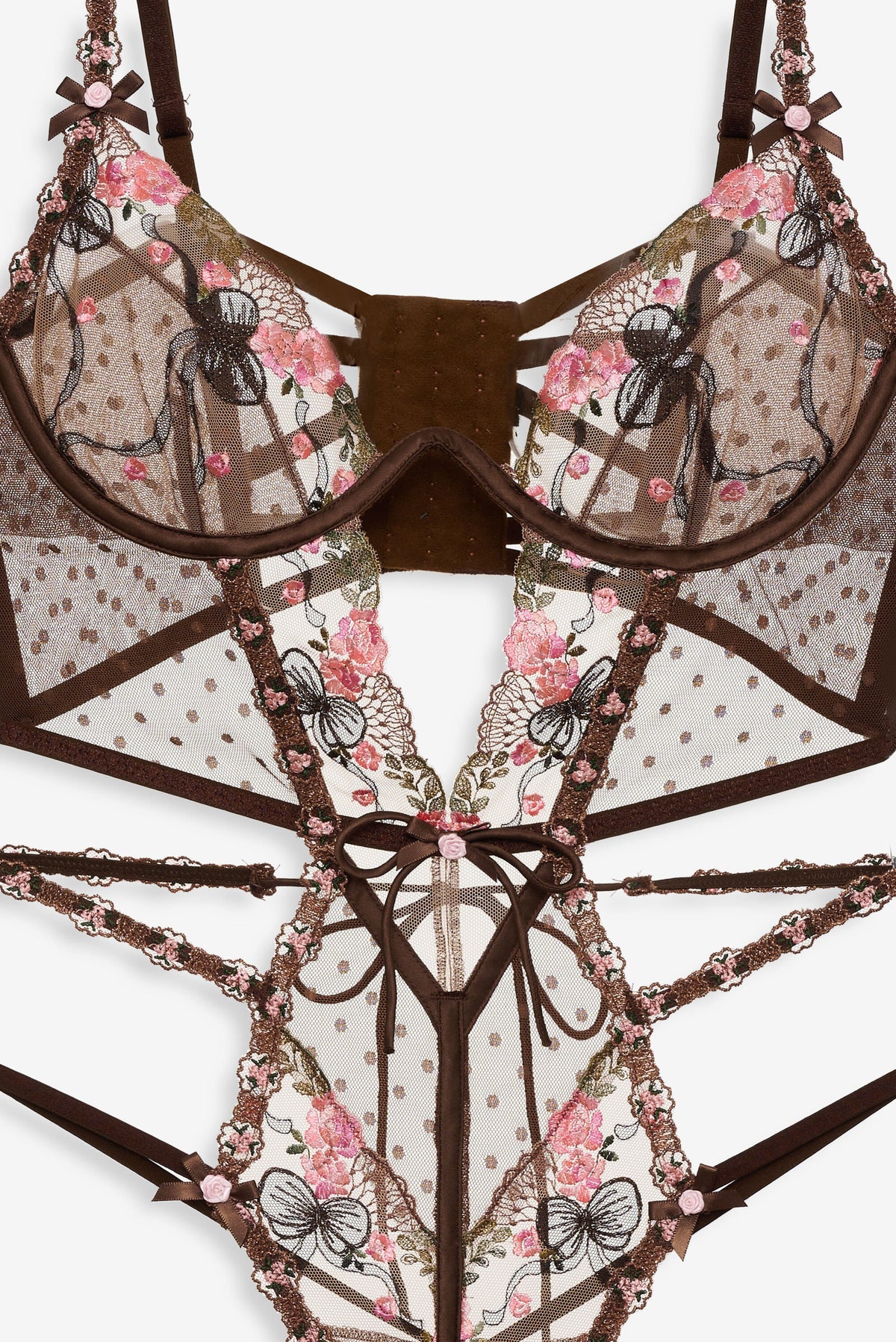 For Love & Lemons Runaway Bows Bodysuit