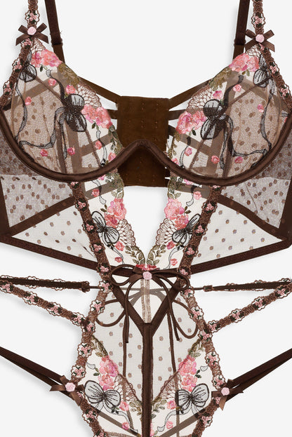 For Love & Lemons Runaway Bows Bodysuit
