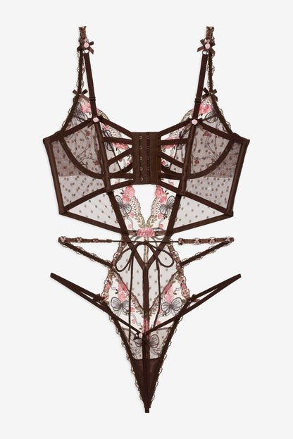 For Love & Lemons Runaway Bows Bodysuit