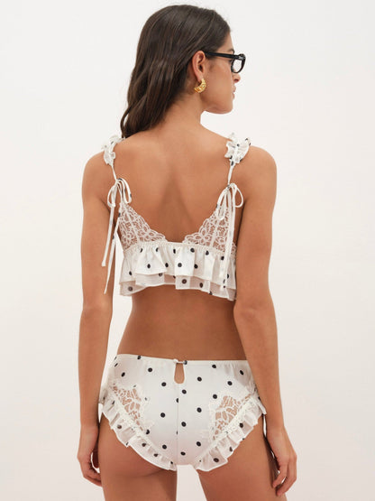 For Love & Lemons Butterfly Lace Ruffle Bralette