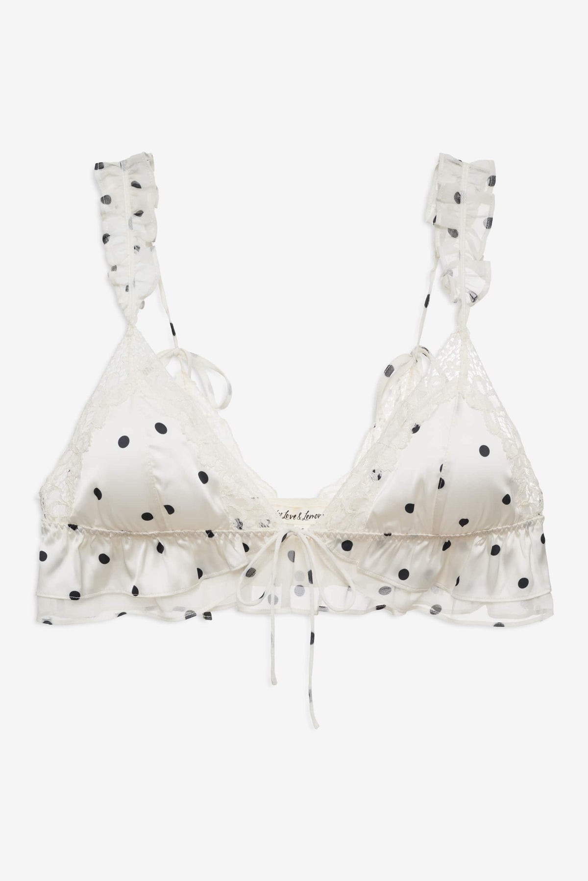 For Love & Lemons Butterfly Lace Ruffle Bralette