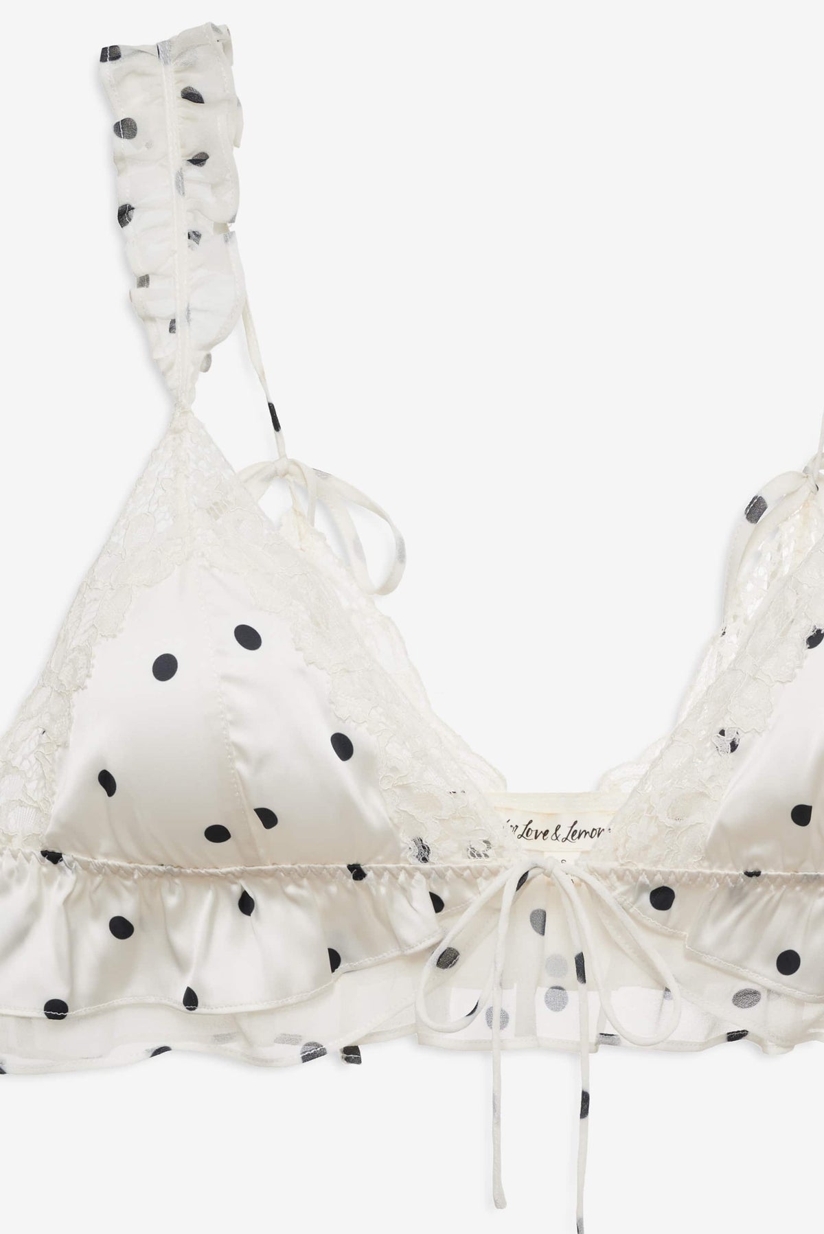 For Love & Lemons Butterfly Lace Ruffle Bralette