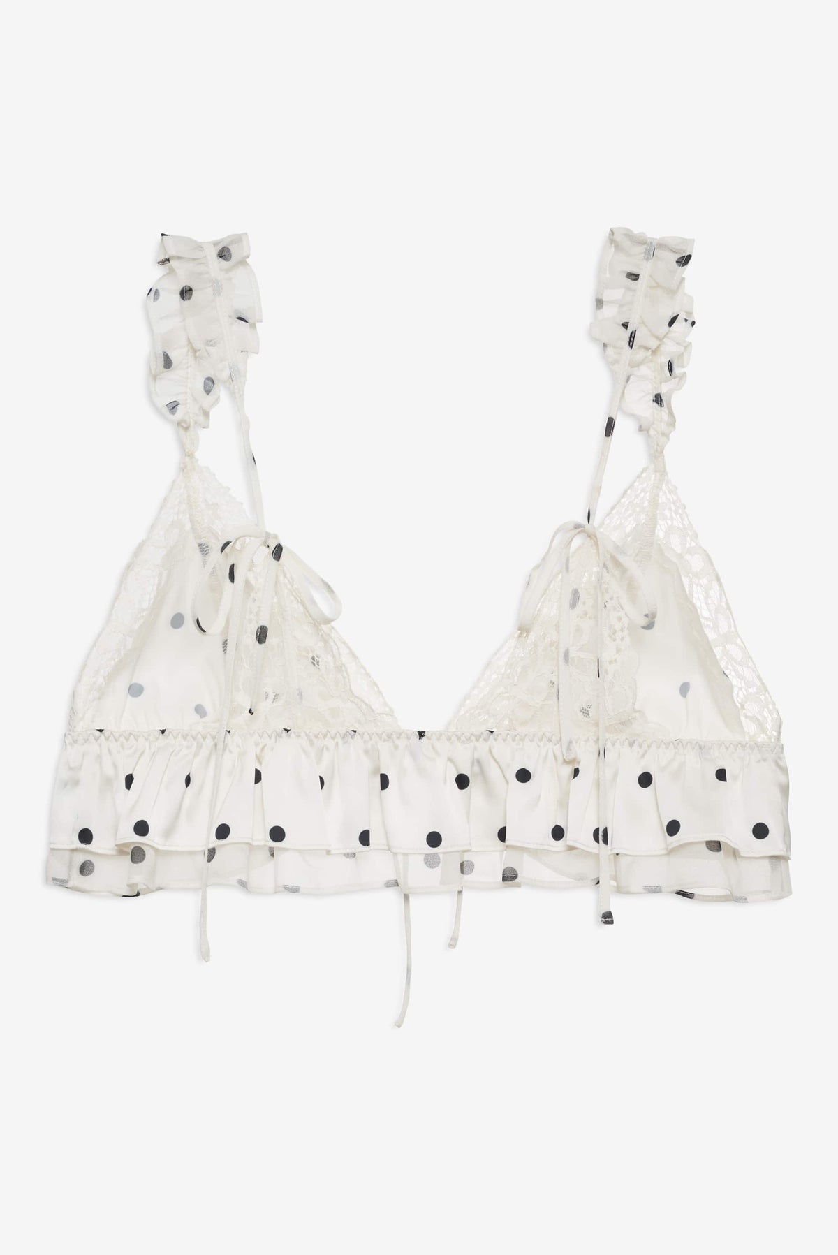 For Love & Lemons Butterfly Lace Ruffle Bralette