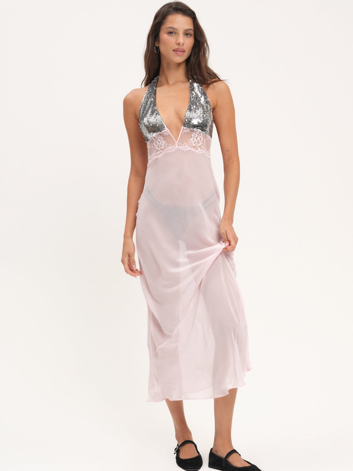 For Love & Lemons Maia Maxi Slip Dress