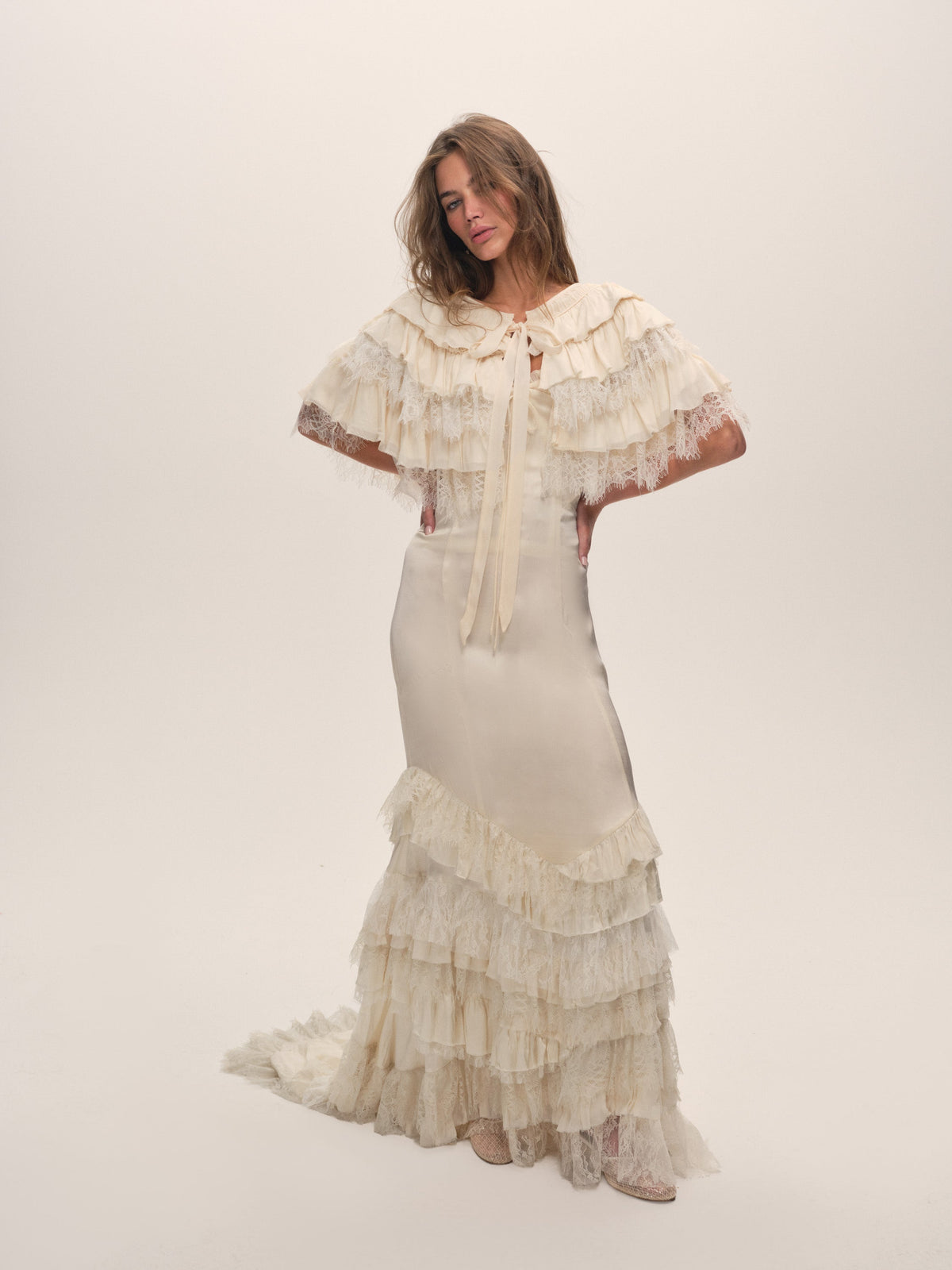 For Love & Lemons Vienna Ruffled Gown