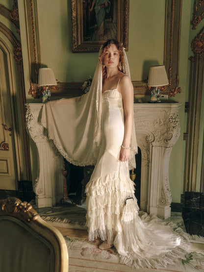 For Love & Lemons Vienna Ruffled Gown