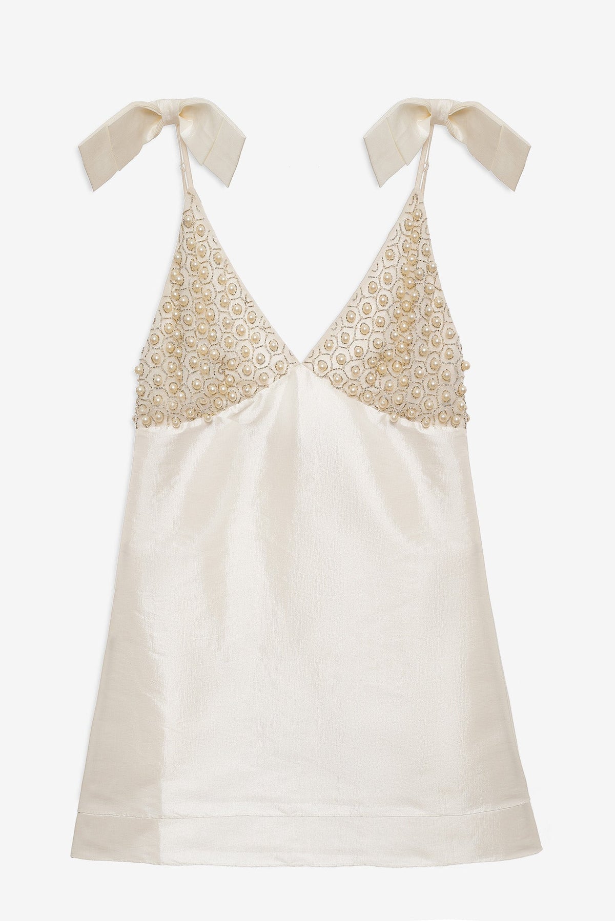 For Love & Lemons Pearly Bow Mini Dress