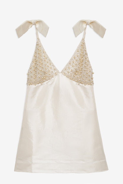 For Love & Lemons Pearly Bow Mini Dress