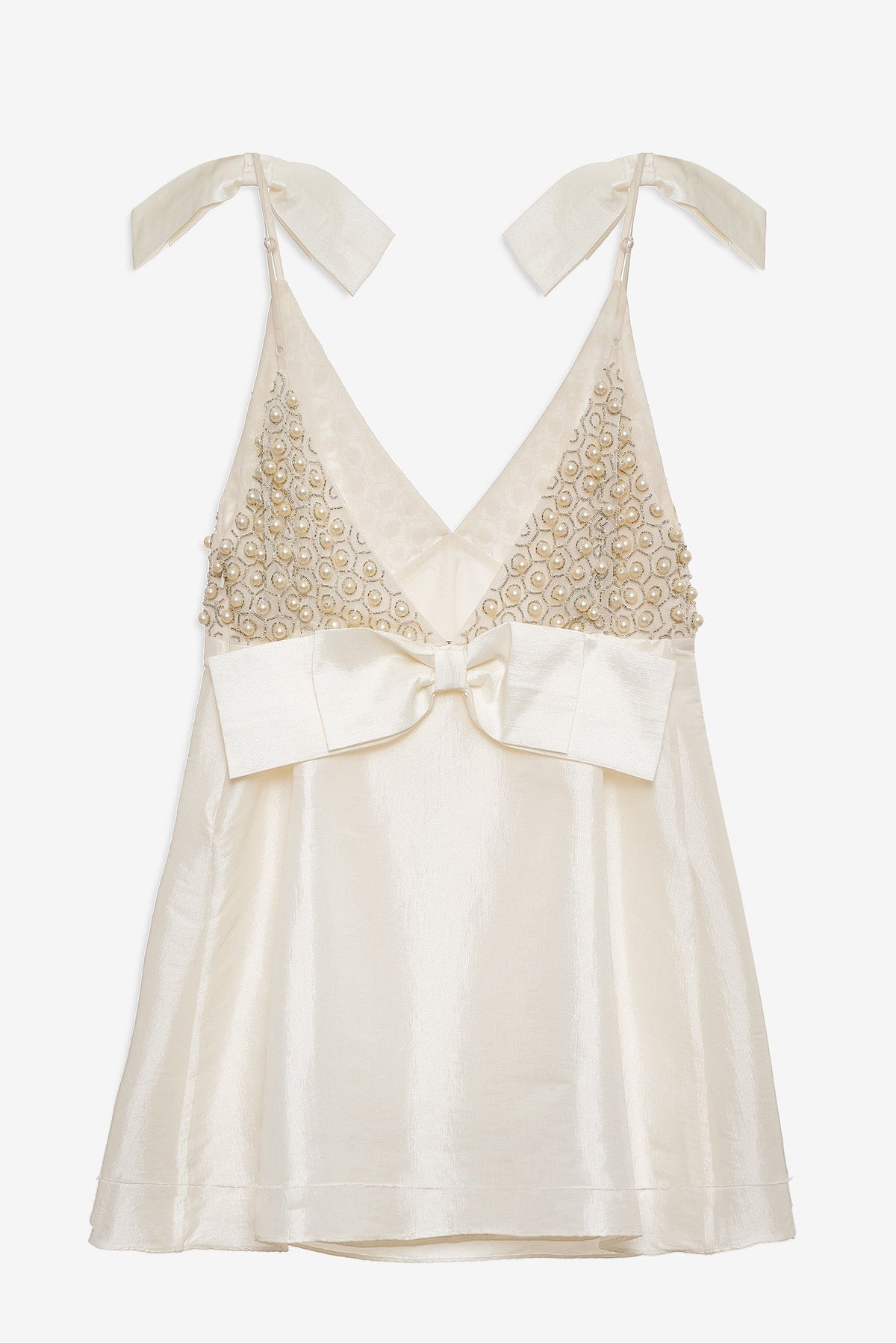 For Love & Lemons Pearly Bow Mini Dress