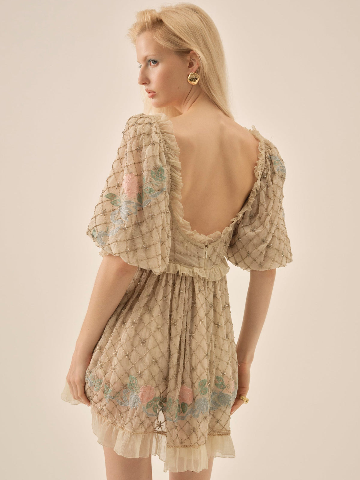 For Love & Lemons Spellbound Rose Mini Dress