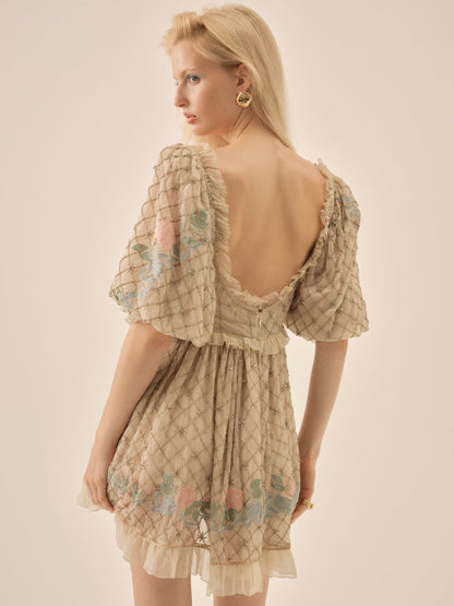 For Love & Lemons Spellbound Rose Mini Dress