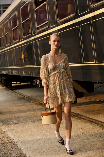 For Love & Lemons Spellbound Rose Mini Dress
