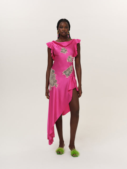 For Love & Lemons Lani Asymmetrical Dress