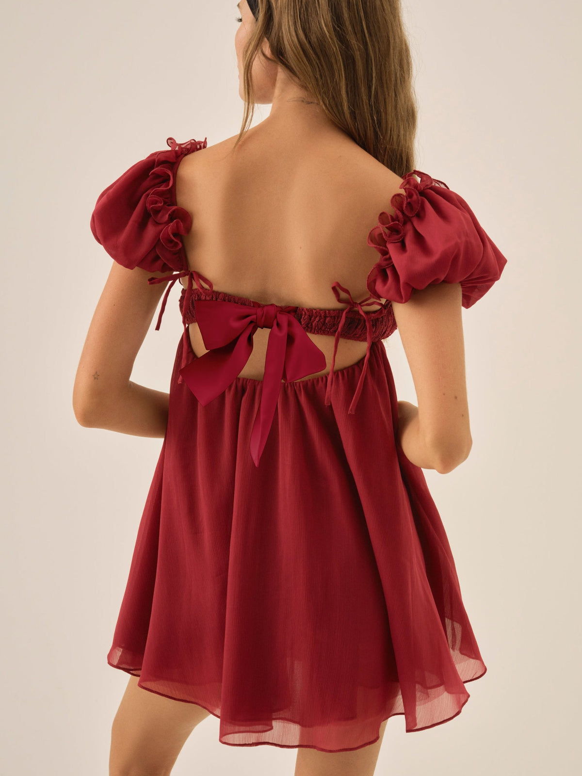 For Love & Lemons Claudine Chiffon Mini Dress