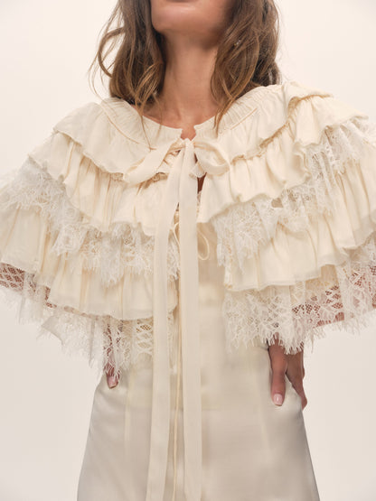 For Love & Lemons Vienna Ruffled Shawl