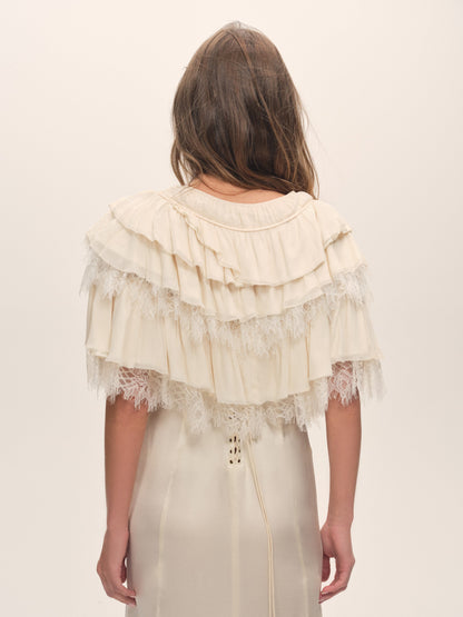 For Love & Lemons Vienna Ruffled Shawl