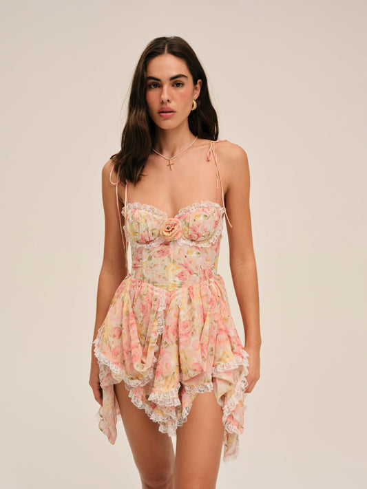 For Love & Lemons Elea Asymmetrical Mini Dress