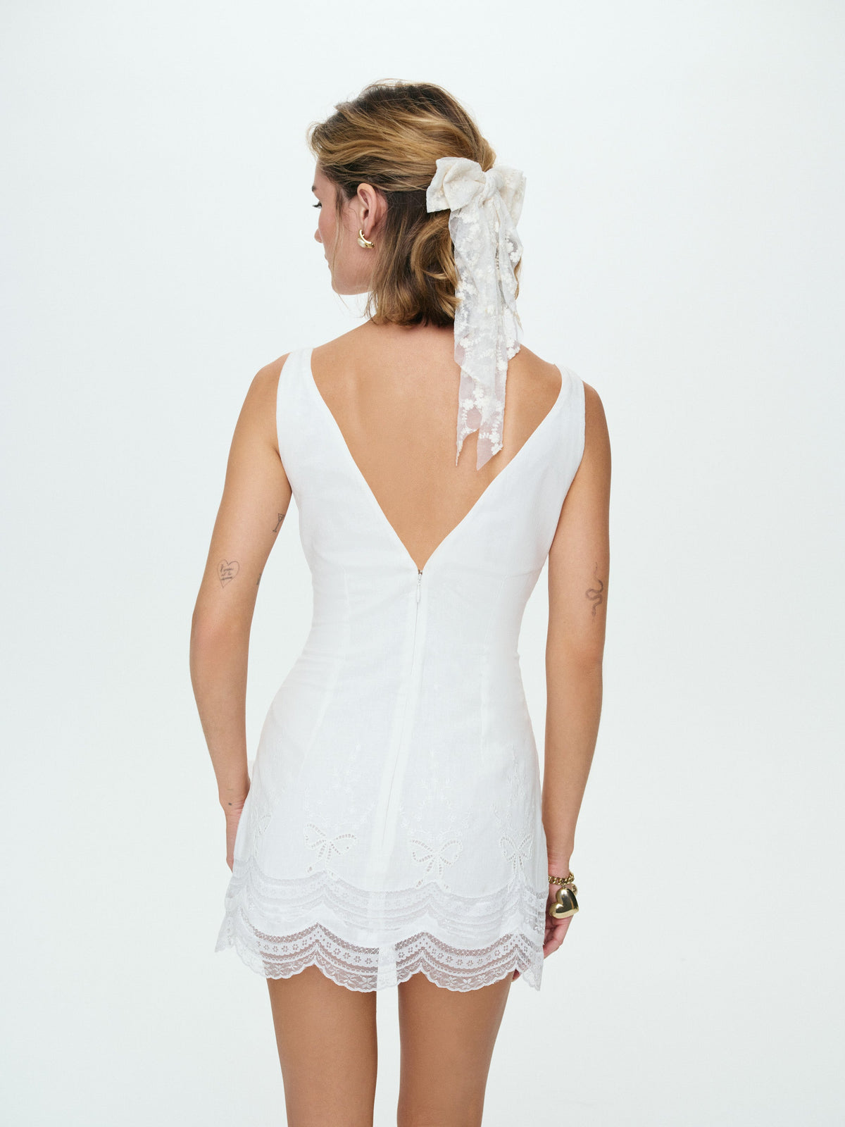 For Love & Lemons Willow Linen Mini Dress